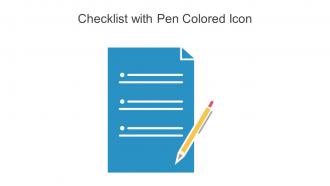 Checklist With Pen Colored Icon In Powerpoint Pptx Png And Editable Eps Format