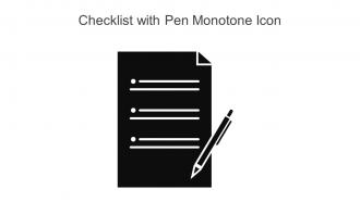 Checklist With Pen Monotone Icon In Powerpoint Pptx Png And Editable Eps Format