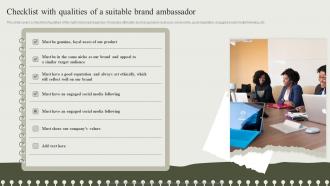 Checklist With Qualities Of A Suitable Brand Developing An Effective Communication Strategy