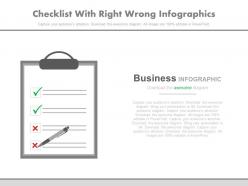 Checklist with right wrong infographics powerpoint slides