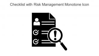 Checklist With Risk Management Monotone Icon In Powerpoint Pptx Png And Editable Eps Format