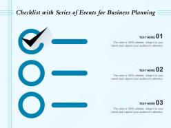 Checklist with series of events for business planning