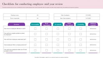 Checklists For Conducting Employee Mid Year Review