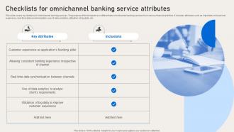 Checklists For Omnichannel Banking Service Attributes Deployment Of Banking Omnichannel