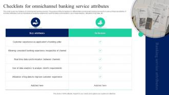 Checklists For Omnichannel Banking Service Implementation Of Omnichannel Banking Services