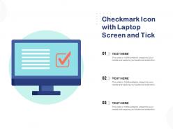 Checkmark icon with laptop screen and tick