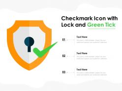 Checkmark icon with lock and green tick