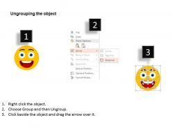 Cheerful smiley for emotion representation flat powerpoint design