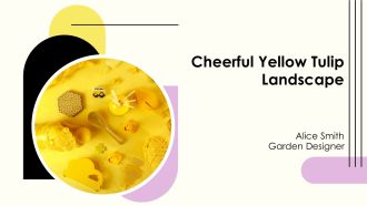 Cheerful Yellow Tulip Landscape PPT Summary AT