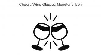 Cheers Wine Glasses Monotone Icon In Powerpoint Pptx Png And Editable Eps Format