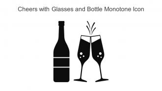 Cheers With Glasses And Bottle Monotone Icon In Powerpoint Pptx Png And Editable Eps Format