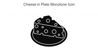 Cheese In Plate Monotone Icon In Powerpoint Pptx Png And Editable Eps Format