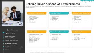 Cheesy Delight Business Plan Defining Buyer Persona Of Pizza Business BP SS V