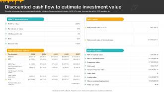 Cheesy Delight Business Plan Discounted Cash Flow To Estimate Investment Value BP SS V