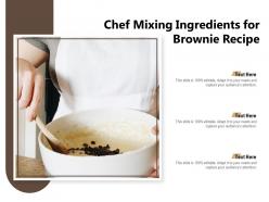 Chef mixing ingredients for brownie recipe