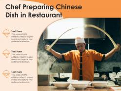 Chef preparing chinese dish in restaurant