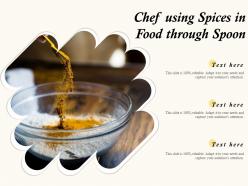Chef using spices in food through spoon