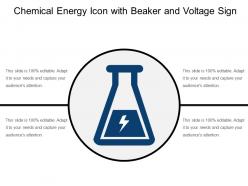 Chemical energy icon with beaker and voltage sign