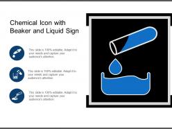 Chemical icon with beaker and liquid sign