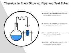 Chemical in flask showing pipe and test tube