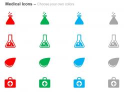 Chemical instruments blood drop first aid kit ppt icons graphics