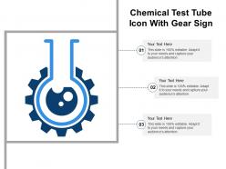 Chemical test tube icon with gear sign