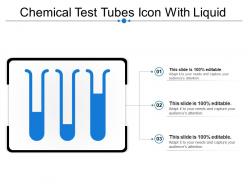 Chemical test tubes icon with liquid