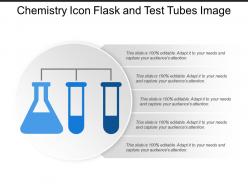 Chemistry icon flask and test tubes image