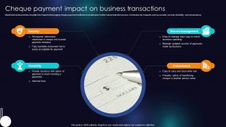 Cheque Payment Impact On Business Transactions Enhancing Transaction Security With E Payment
