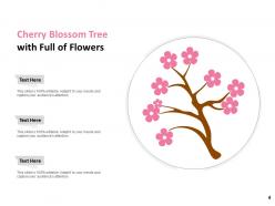 Cherry blossom circular frame flower tree showing business marketing analysis