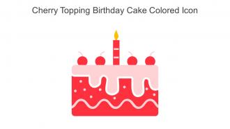 Cherry Topping Birthday Cake Colored Icon In Powerpoint Pptx Png And Editable Eps Format