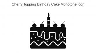 Cherry Topping Birthday Cake Monotone Icon In Powerpoint Pptx Png And Editable Eps Format
