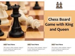 Chess board game with king and queen