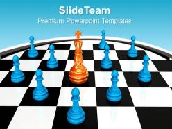 Chess king between pawns leadership powerpoint templates ppt themes and graphics 0113