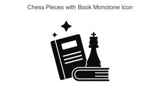 Chess Pieces With Book Monotone Icon In Powerpoint Pptx Png And Editable Eps Format