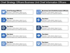 Chief Strategy Officers Business Unit Chief Information Officers