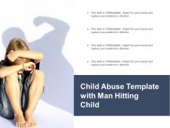 Child abuse template with man hitting child