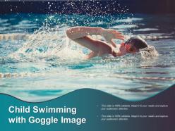 Child swimming with goggle image