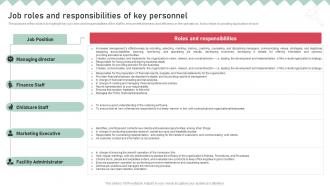 Childcare Business Plan Job Roles And Responsibilities Of Key Personnel BP SS