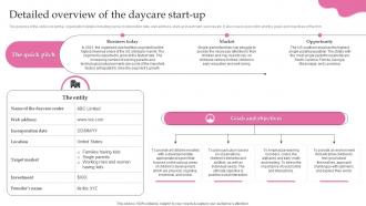 Childcare Start Up Business Plan Detailed Overview Of The Daycare Start Up BP SS