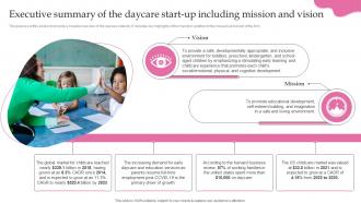 Childcare Start Up Business Plan Executive Summary Of The Daycare Start Up Including Mission BP SS