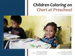 Children coloring on chart at preschool