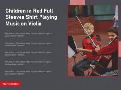 Children in red full sleeves shirt playing music on violin