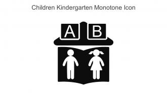 Children Kindergarten Monotone Icon In Powerpoint Pptx Png And Editable Eps Format