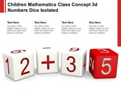 Children mathematics class concept 3d numbers dice isolated
