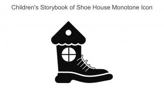 Childrens Storybook Of Shoe House Monotone Icon In Powerpoint Pptx Png And Editable Eps Format