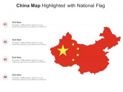 China map highlighted with national flag