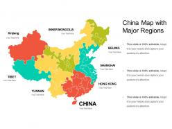 China map with major regions