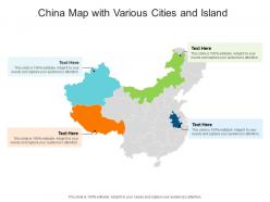 China map with various cities and island