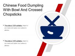 Chinese food dumpling with bowl and crossed chopsticks